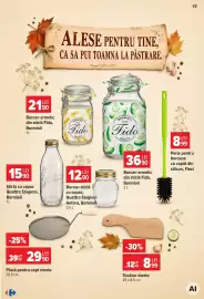 Catalog Carrefour săptămâna 34 Pagină 17: Sticlă cu capac Quattro Stagioni €15,90, Borcan ermetic din sticlă Fido €36,90