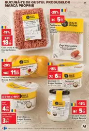 Catalog Carrefour săptămâna 34 Pagină 24: Iaurt din lapte de vacă €5,65, Drag de România brânză făgăraș €3,64