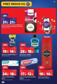 Catalog Carrefour săptămâna 34 Pagină 63: Pastă de dinți Advanced White €12,19, Aparat de ras Gillette Blue 3 €14,79