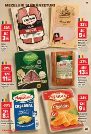 Catalog Carrefour Market săptămâna 34 Pagină 18: Cris-Tim șunculiță țărănească afumată €13,49, Agricola salam de sibiu €11,99