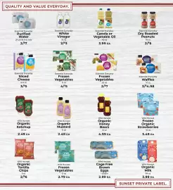 Sunset Foods weekly ad week 34 Page 7: Wild Harvest cage free brown eggs €2,99, Wild Harvest Organic Tortilla Chips €6,00