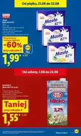 Lidl gazetka Strona 9: Masto ekstra 82% Pilos €1,99, Mleko UHT 3,2% Łaciate €1,55