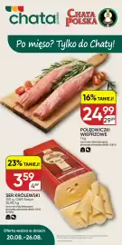 Chata Polska gazetka tydzień 34 Strona 1: Polędwiczki wieprzowe €24,99, Ser żółty Królewski Sierpc €3,59