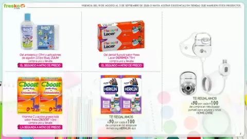 Folleto Fresko Página 7: Herklin kit antipiojos €70,00, Nebulizador port il para adultos y ni os €70,00