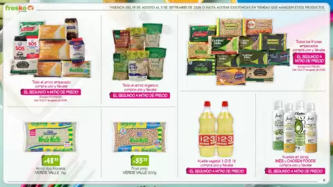 Folleto Fresko Página 9: Verde valle - arroz tipo morelos €48,90, Verde valle - frijol pinto €35,50