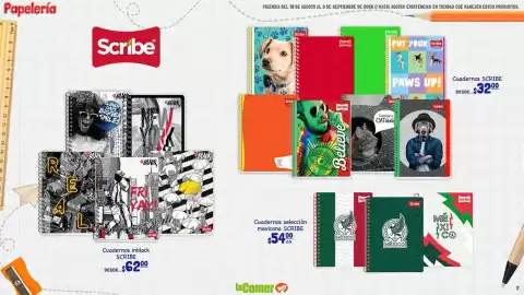 Folleto La Comer Página 2: Scribe - cuadernos selección mexicana €54,00, Scribe - cuadernos inblack €62,00