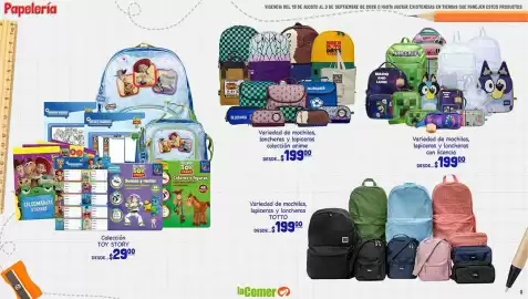 Folleto La Comer Página 8: Mochilas, lapiceras y loncheras con licencia €199,00, Mochilas, loncheras y lapiceras €199,00