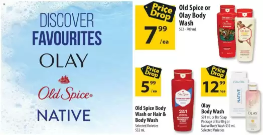 Co-op flyer week 34 Page 5: Olay Body Wash €12,99, Old Spice or Olay Body Wash €7,99