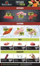 Produce Depot flyer week 34 Page 2: Top Sirloin Steak €8,99, Fresh Pork Belly by the Piece €3,99
