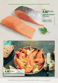 Catalogue Fresh semaine 35 page 7: Pavés de saumon d'élevage €4,25, ÉQUATEUR crevettes entières cuites €4,49