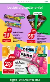 Żabka gazetka Strona 50: Lody Snickers rożek €5,99, Lody Oshee Vitamin Koral €2,99