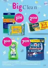 Catalogue b&m page 9: Scrub Basics Scrubbing Pads €1,99, MiR Vaisselle €1,49