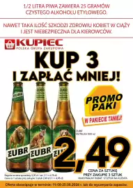 Kupiec gazetka tydzień 34 Strona 1: Piwo Żubr €2,49