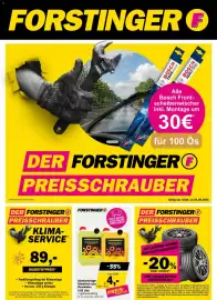 Forstinger Flugblatt Seite 1: Forstinger Scheibenreiniger €4,00, Klima-Service €89,00