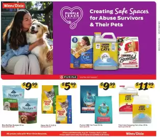 Winn Dixie weekly ad Page 1: Purina one cat food €9,99, Blue Buffalo Nudges €9,99