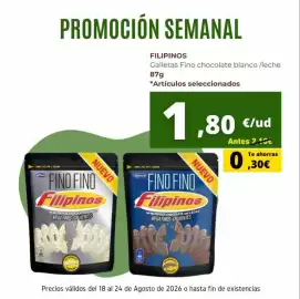 Folleto Supermercados Tu Alteza semana 34 Página 2: Filipinos - galletas fino chocolate blanco /leche €1,80