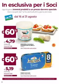 Volantino In Coop Pagina 2: Tonno ÀS do MAR €5,19, Mozzarella di Bufala Campana D.O.P. Filabella €4,79
