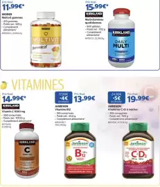 Catalogue Costco page 2: WEIDER Multivit gommes €11,99, KIRKLAND Signature Vitamin C 1000 mg €14,99