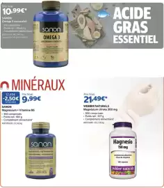 Catalogue Costco page 3: SANON Magnésium + Vitamine B6 €9,99, Sanon oméga 3 concentré €10,99
