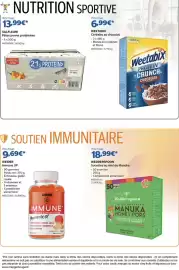 Catalogue Costco page 5: WEIDER Immune UP €9,69, Wedderspoon Sucettes au miel de Manuka €18,99