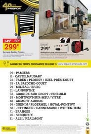 Catalogue Espace emeraude page 16: BRICK Nettoyeur haute pression mural €299,00, PROFOR Servante d'atelier 7 tiroirs €299,00