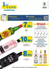 Folleto TOP Cash & Carry Página 1: Puerto de Indias strawberry €10,95, J&B Rare €7,65