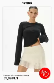 Cropp gazetka tydzień 34 Strona 8: Spódniczka mini kremowa z falbaną Cropp €89,99