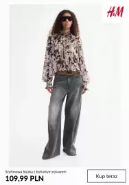 H&M gazetka tydzień 34 Strona 10: Szyfonowa bluzka z bufiastym rękawem H & M €109,99