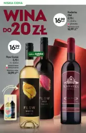 Żabka gazetka | Alkohole Strona 4: Wino białe półwytrawne Flow White €16,99, Wino czerwone półsłodkie Kadarka Old €16,99