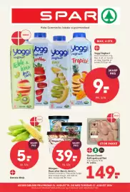 SPAR tilbudsavis uge 34 Side 1: Yoggi Yoghurt €9,00, Gestus Dansk Kyllingebrystfilet €149,00