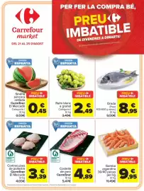 Folleto Carrefour Market Página 1: Carrefour costella de porc €4,89, Carrefour Contracuixes de pollastre €3,39