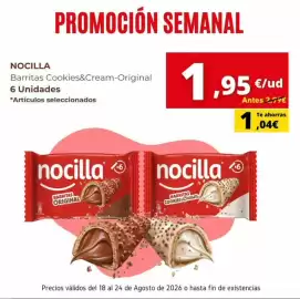 Folleto Tu Trébol Hipermercados semana 34 Página 1: Nocilla - barritas cookies&cream-original €1,95