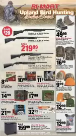 Bi-Mart weekly ad Page 1: Hevi-Shot steel shotshells €9,99, Gamehide Youth or Men's Long Sleeve Camo T-Shirt €16,99