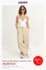 Cropp gazetka tydzień 34 Strona 11: Spodnie baggy Cropp beżowe z kieszeniami cargo €49,99