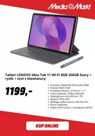 Media Markt gazetka Strona 6: Tablet Lenovo Idea Tab 11 Wi-Fi 8GB 256GB Szary + rysik + etui z klawiaturą €1.199,00