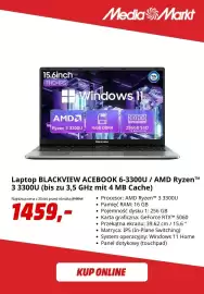 Media Markt gazetka Strona 7: Laptop Blackview Acebook 6-3300U €1.459,00