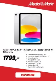 Media Markt gazetka Strona 8: Tablet Apple iPad 11 128GB Wi-Fi Srebrny €1.799,00