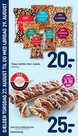REMA 1000 tilbudsavis uge 35 Side 24: Trope nødder eller snacks €20,00, Bavinchi Bager Kanelstang €25,00