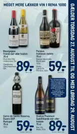 REMA 1000 tilbudsavis uge 35 Side 23: Gustus Premium Sydafrikansk rød- eller hvidvin €89,00, Cerro do Santo Reserva €59,00