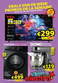 ElectroStock folder week 34 Pagina 1: Samsung droogkast / seche-linge €499,00, TCL 55" €299,00