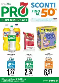 Volantino PRO7 Supermercati Pagina 1: Fanta/Sprite €1,27, Beretta wurstel di suino €2,37