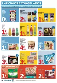 Folheto E.Leclerc Página 10: Danet baunilha e chocolate €2,44, Pizza piccolissima dr.oetker €3,89