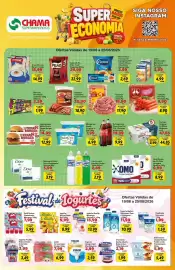 Catálogo Chama Supermercados semana 34 Página 1: Linguiça Toscana Sadia €17,90, Margarina Becel Original c/ Sal €6,99