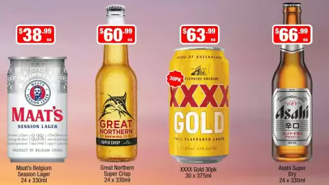 Liquor Stax catalogue week 34 Page 2: Great Northern Super Crisp €60,99, Maat's Belgium Session Lager €38,99