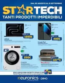 Volantino DIMOStore Pagina 1: Apple MacBook Pro M5 €1.899,00, Google Pixel Smartphone Pixel 10A €499,00