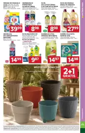 Stokrotka gazetka tydzień 34 Strona 35: Karma dla kota Purina One €14,98, Płyn do prania Woolite Keratin €27,99