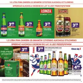 Stokrotka gazetka Strona 25: Piwo Łomża Pils €3,79, Piwo bezalkoholowe Łomża €3,49