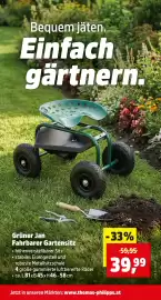 Thomas Philipps Prospekt woche 35 Seite 4: Grüner Jan Fahrbare Gartensitz €39,99