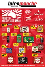 Folheto Intermarché | Monofolha Cervejas Página 1: Sagres - mini €1,00, Sagres mini - cerveja €13,49