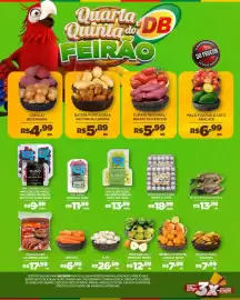 Catálogo DB Supermercados Página 1: Mexerica murkote/ laranja bahia €7,99, Pera danjou/ pimentão verde €12,99